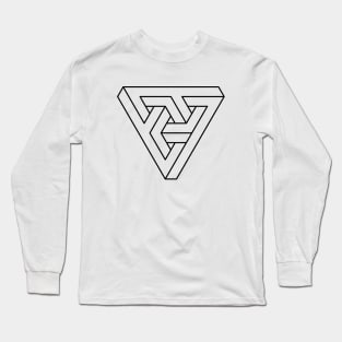 Impossible Shapes – Optical Illusion - Geometric Triangle Long Sleeve T-Shirt